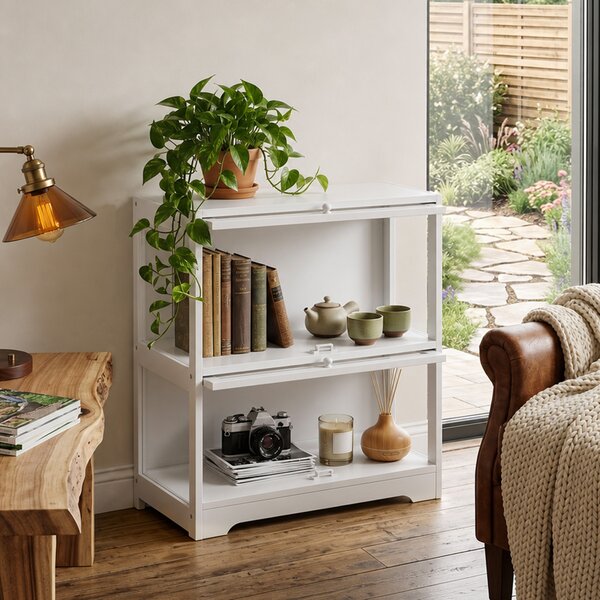 HOMCOM Vetrina espositiva a 2 livelli con ante in acrilico, 59,5x30x73 cm, bianco | Aosom Italy