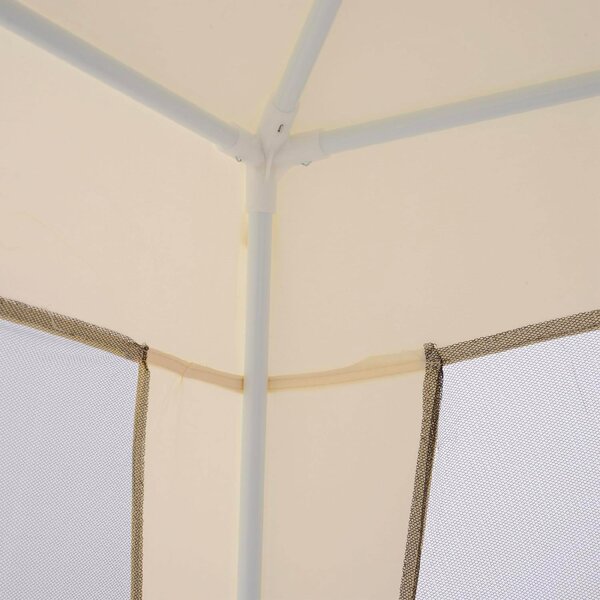 VivaGarden Gazebo da Giardino 3x3 mt in Acciaio/Tessuto con Protezione raggi UV e Zanzariere colore Beige