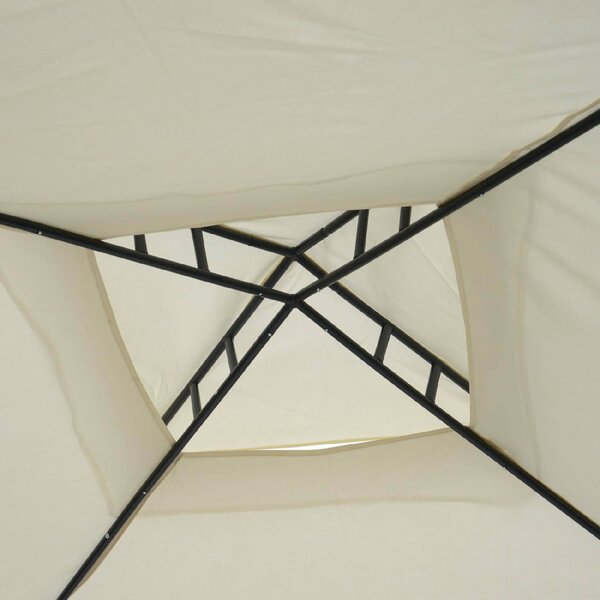 VivaGarden Gazebo da Giardino 3x3 mt in Metallo/Tessuto con Doppio tetto e Tende colore Beige
