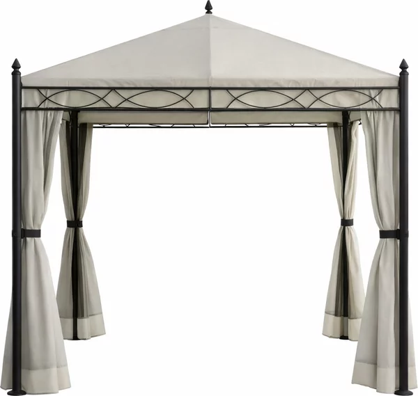 Amicasa Gazebo da Giardino 3x3 mt in Ferro/Tessuto con Tende e Zanzariere colore Bianco - Oregon
