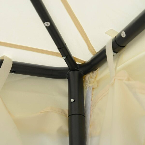 VivaGarden Gazebo da Giardino 3x3 mt in Metallo/Tessuto con Doppio tetto e Tende colore Beige