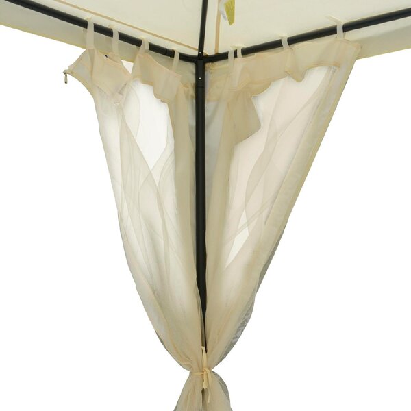 VivaGarden Gazebo da Giardino 3x3 mt in Metallo/Tessuto con Doppio tetto e Tende colore Beige