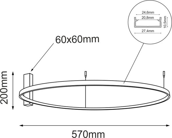 Lampada da soffitto a LED AGARI 35W 3000K 4371 lm, alluminio dorato opaco, dimensioni: 20x57x57 cm, IP20, Shilo