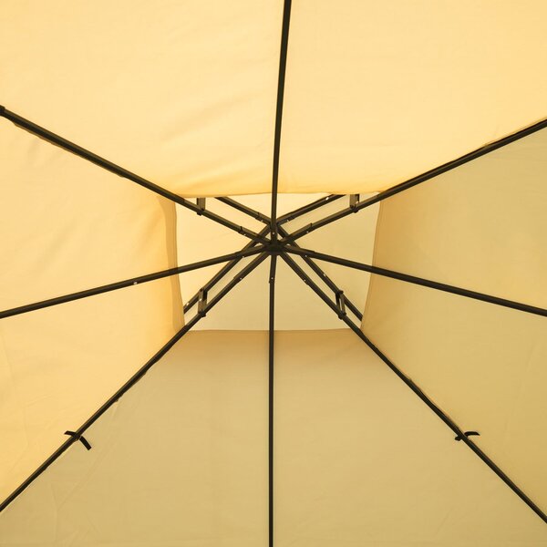VivaGarden Gazebo da Giardino 3x3 mt in Metallo/Tessuto con Doppio tetto e Tende colore Beige