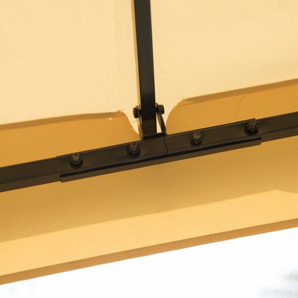 VivaGarden Gazebo da Giardino 3x3 mt in Metallo/Tessuto con Doppio tetto e Tende colore Beige