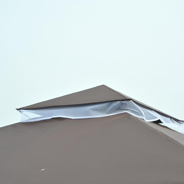 VivaGarden Gazebo da Giardino 3x3 mt in Metallo/Tessuto con Doppio tetto e Tende colore Marrone - Outsunny