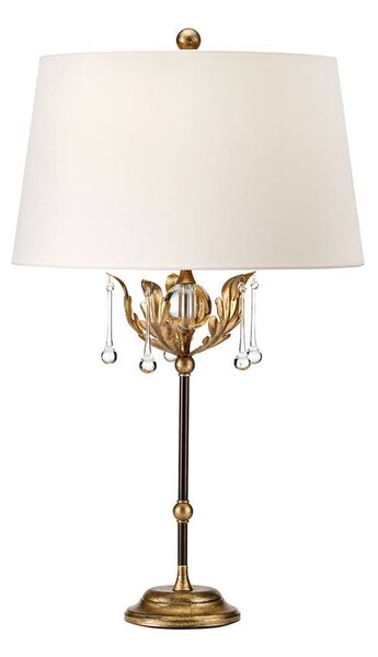 Lampada da tavolo con paralume Amarilli bianco e oro, 1xE27x60W, tessuto, dimensioni: 72x43x19 cm, IP20, Elstead