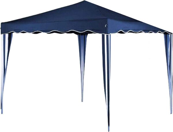 VivaGarden Gazebo da Giardino 3x3 mt Pieghevole in Acciaio/Tessuto colore Blu