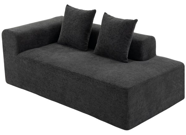 HOMCOM Divano 2 posti in chenille con 2 cuscini e seduta a molle, 71,5x91,5x83 cm, grigio scuro | Aosom Italy
