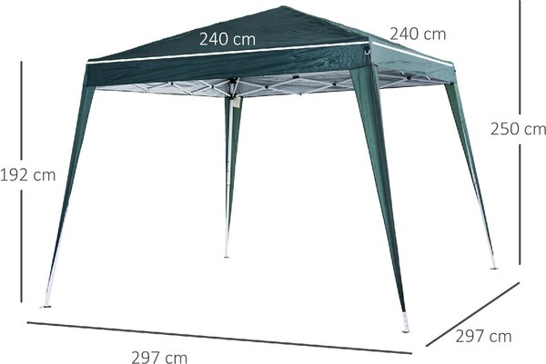 VivaGarden Gazebo da Giardino 3x3 mt Pieghevole in Acciaio/Tessuto colore Verde
