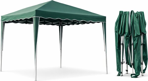 Domus Gazebo da Giardino 3x3 mt Pieghevole in Acciaio/Tessuto colore Verde