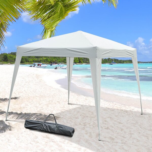 VivaGarden Gazebo da Giardino 3x3 mt Pieghevole in Acciaio/Tessuto con Protezione raggi UV colore Bianco