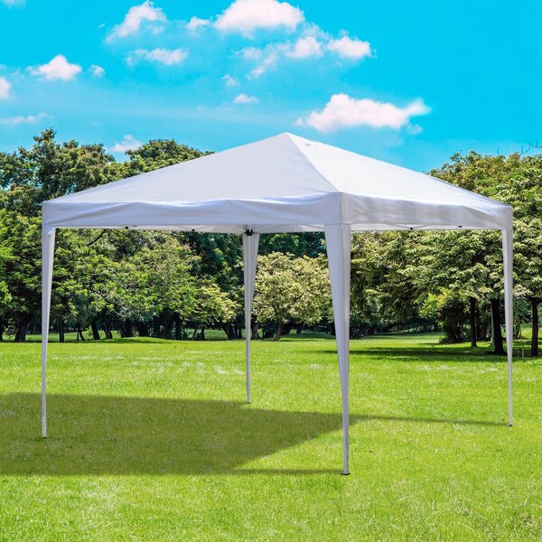 VivaGarden Gazebo da Giardino 3x3 mt Pieghevole in Acciaio/Tessuto con Protezione raggi UV colore Bianco