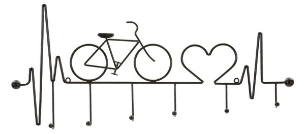 Appendiabiti da parete in metallo nero Bicicletta