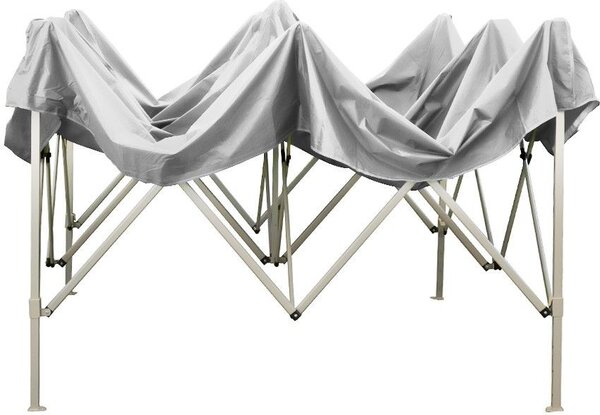 Divina Garden Gazebo da Giardino 3x3 mt Pieghevole in Acciaio/Tessuto con Protezione raggi UV colore Bianco