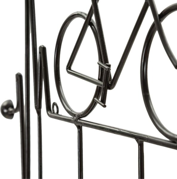 Appendiabiti da parete in metallo nero Bicicletta