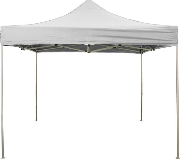 Divina Garden Gazebo da Giardino 3x3 mt Pieghevole in Acciaio/Tessuto con Protezione raggi UV colore Bianco