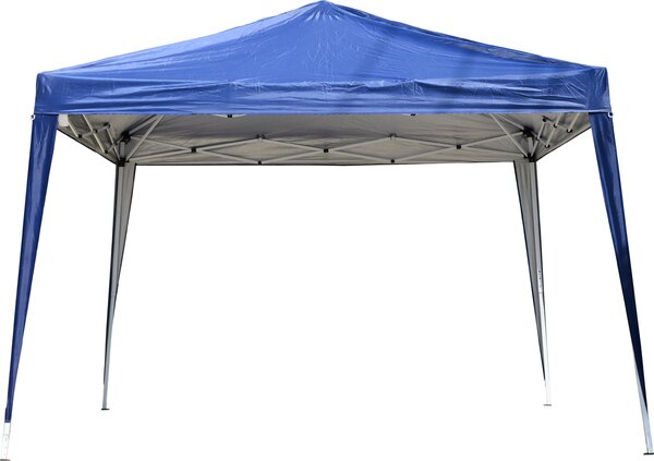 VivaGarden Gazebo da Giardino 3x3 mt Pieghevole in Acciaio/Tessuto con Protezione raggi UV colore Blu