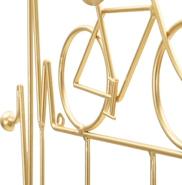 Appendiabiti da parete in metallo oro Bicicletta