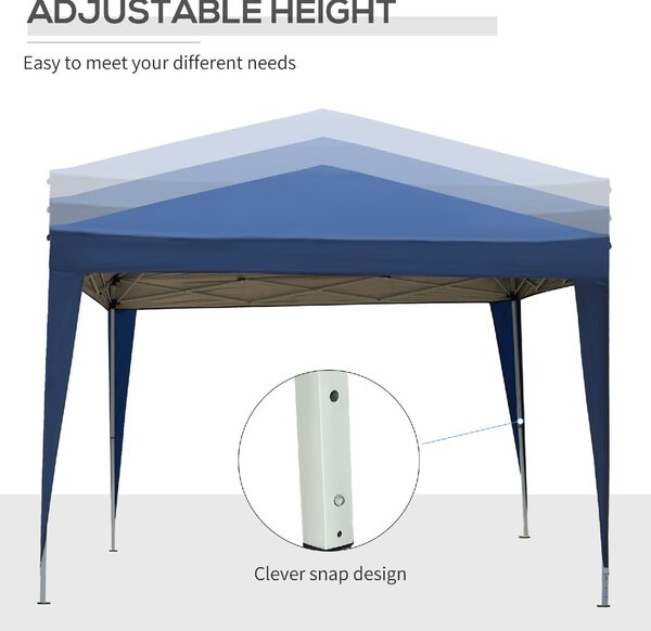 VivaGarden Gazebo da Giardino 3x3 mt Pieghevole in Acciaio/Tessuto con Protezione raggi UV e Tende Laterali con Finestre colore Blu