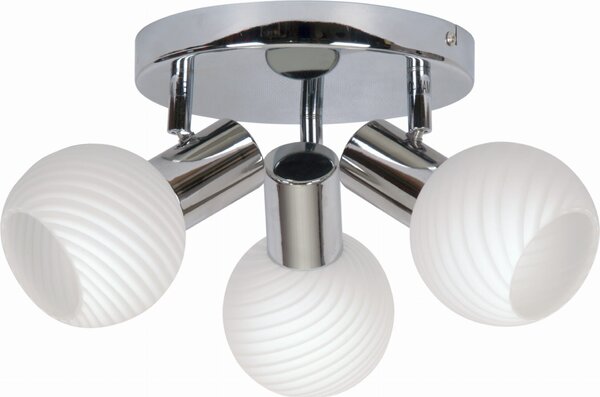 Lampada da soffitto TURNO cromata bianca 3xE14x40W in metallo, dimensioni: 18x36x36 cm, IP20, Candellux