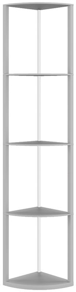 HOMCOM Lampada da terra LED dimmerabile a 5 livelli con ripiani, RGB e telecomando, Grigio | Aosom Italy