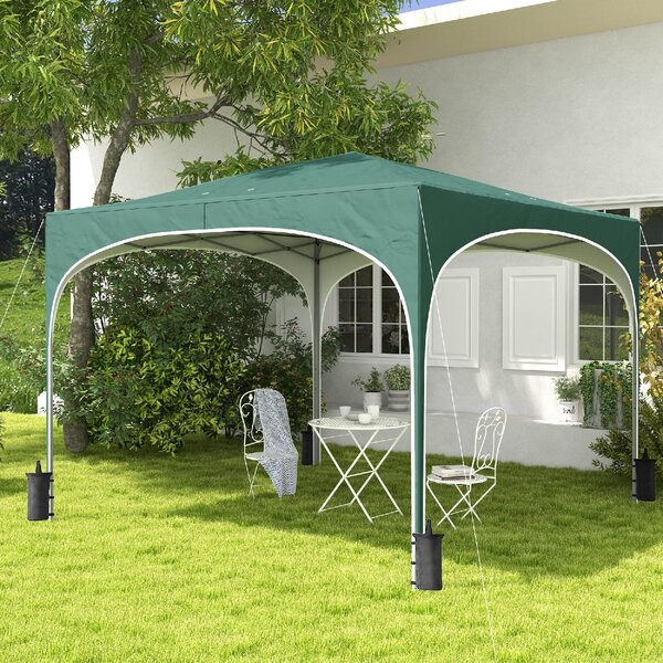 VivaGarden Gazebo da Giardino 3x3 mt Pieghevole in Metallo/Tessuto con Protezione raggi UV colore Verde