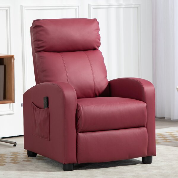 HOMCOM Poltrona Relax Massaggiante spessa imbottitura con Telecomando e 8 Programmi, Reclinazione fino a 150° con poggiapiedi，Rosso| Aosom Italy