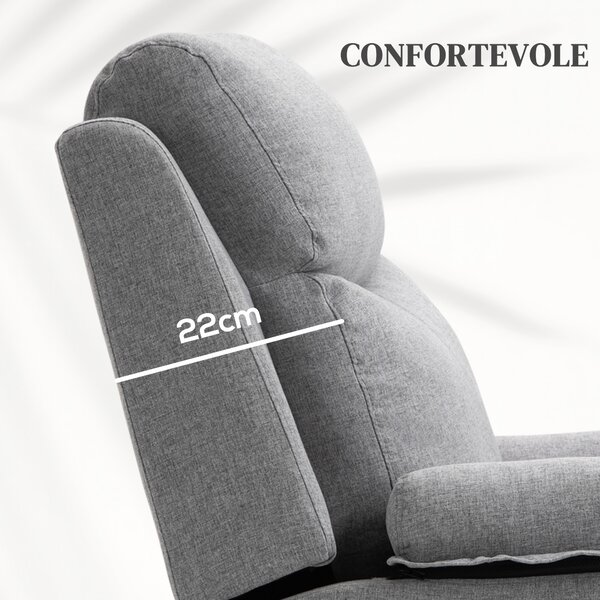 HOMCOM Poltrona Relax Elettrica con Telecomando e Poggiapiedi, Alzapersona Reclinabile (fino a 160°) in Tessuto, Grigio Chiaro | Aosom Italy