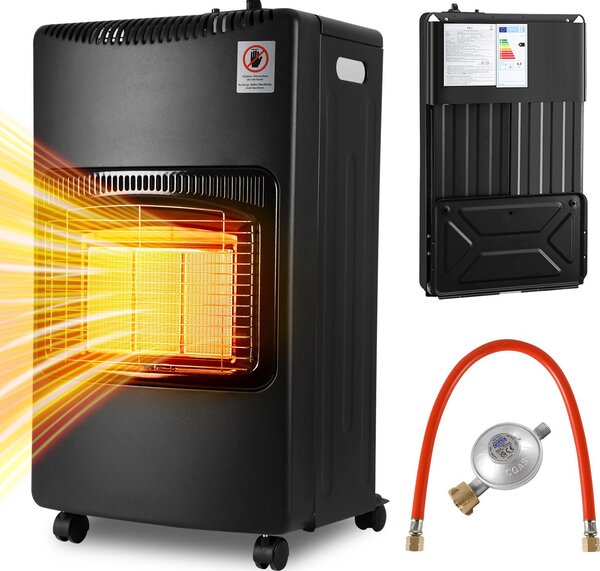 Stufa a gas pieghevole ISOISL, 4,2 kW, con sistema di sicurezza ODS, protezione anticaduta e dispositivo di sicurezza antifiamma