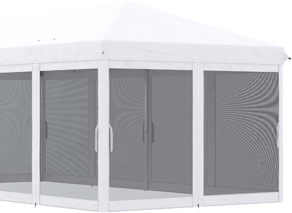 VivaGarden Gazebo da Giardino 3x5,85 mt Pieghevole in Acciaio/Tessuto con Zanzariere colore Bianco