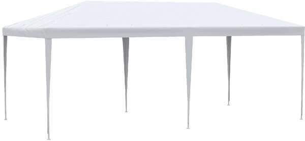 VivaGarden Gazebo da Giardino 3x5,85 mt in Acciaio/Tessuto Tende Laterali con Finestre colore Bianco