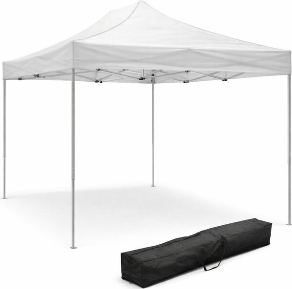Divina Garden Gazebo da Giardino 3x4 mt Pieghevole in Acciaio/Tessuto con Protezione raggi UV colore Bianco