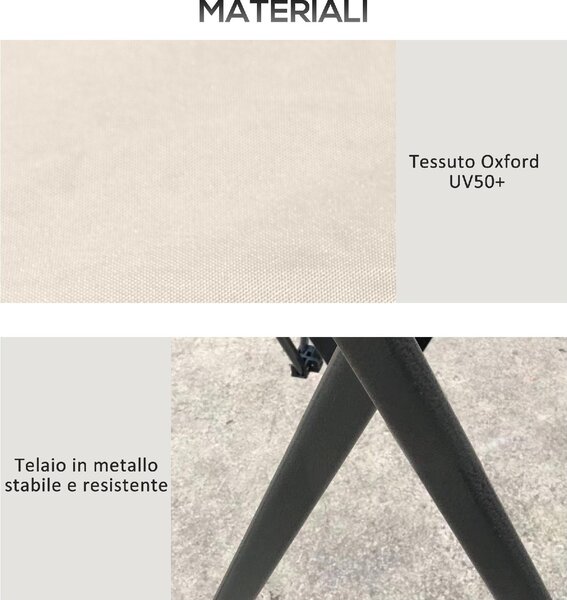 VivaGarden Gazebo da Giardino 4x4 mt Pieghevole in Metallo/Tessuto con Doppio tetto e Tende colore Beige