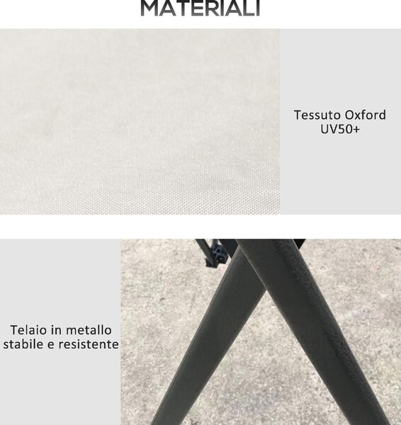 VivaGarden Gazebo da Giardino 4x4 mt Pieghevole in Metallo/Tessuto con Doppio tetto e Zanzariere colore Crema