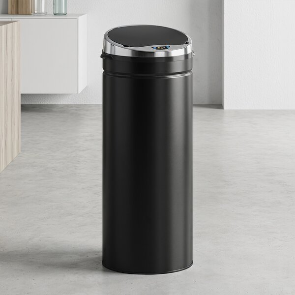 HOMCOM Pattumiera a Sensore 50 L Automatica da Cucina in Acciaio inox per Cucina e Sala da Pranzo, 30,5x30,5x81,5 cm, Nero | Aosom Italy