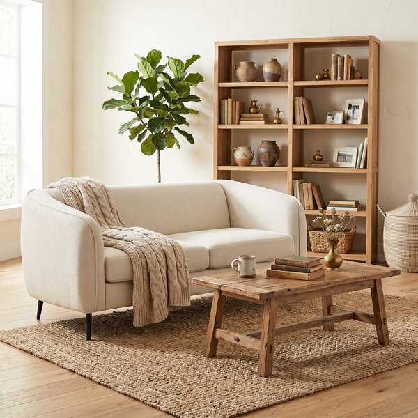 HOMCOM Divano Moderno 2 posti da Salotto con Cuscino Spesso e Seduta Ampia Imbottita, 160x76x72 cm, Beige | Aosom Italy