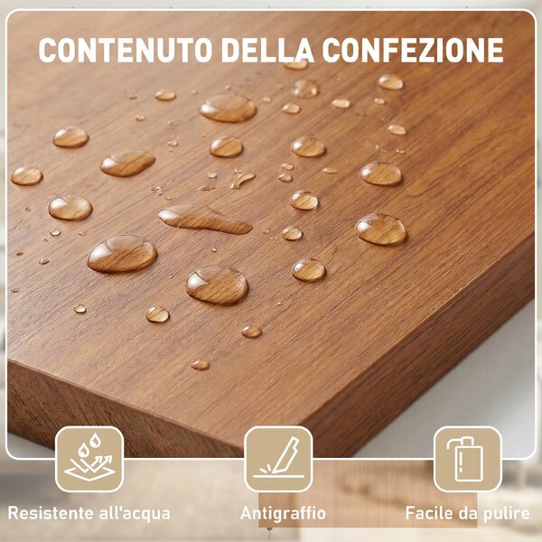 HOMCOM Porta Scorrevole 90x210 cm, Armadi Kit Montaggio, Binario, Effetto Legno Marrone | Aosom Italy