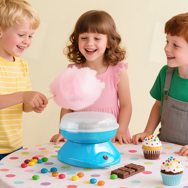 HOMCOM Macchina per Zucchero Filato 550W per Casa, Feste e Bambini, 27x26x18 cm, Blu | Aosom Italy