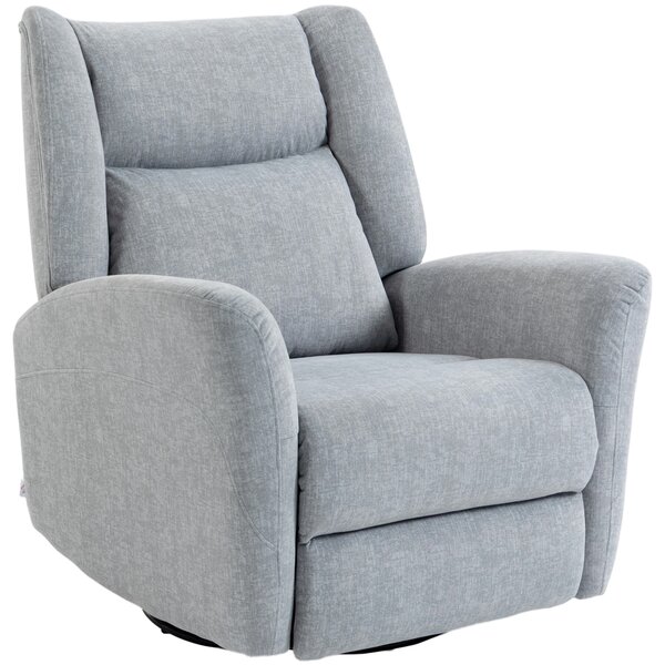 HOMCOM Poltrona Reclinabile a Dondolo con Funzione Girevole per Soggiorno, 163x88x102 cm, Grigio Chiaro | Aosom Italy