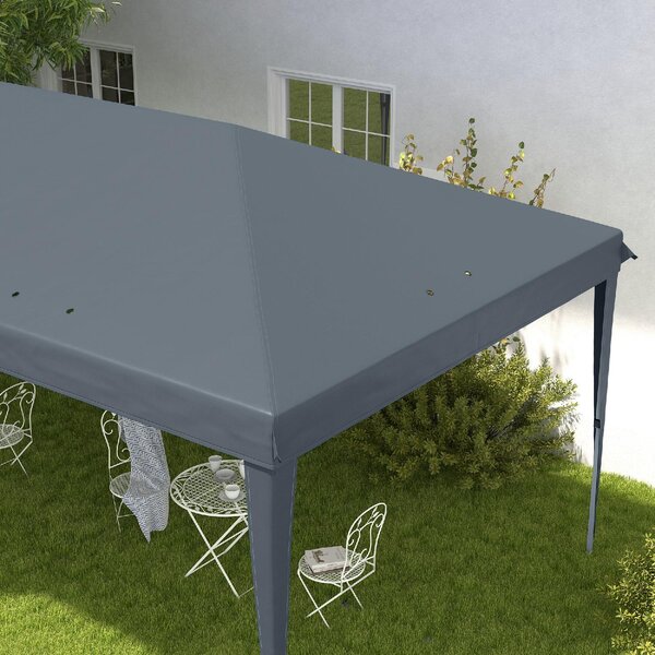 VivaGarden Gazebo da Giardino 6x3 mt Pieghevole in Acciaio/Tessuto con Protezione raggi UV colore Grigio