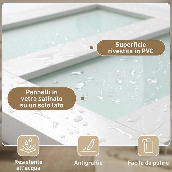 HOMCOM Porta Scorrevole Rustico Interno con Binario Silenzioso, Kit Ferramenta e Maniglia, Bianco | Aosom Italy