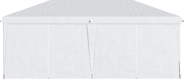 VivaGarden Gazebo da Giardino 6x3 mt Tendone per Feste Pieghevole in Acciaio/Tessuto Tende Laterali con Finestre colore Bianco