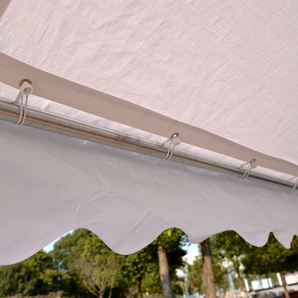 VivaGarden Gazebo da Giardino 6x4 mt Tendone per Feste in Acciaio/Tessuto con Protezione raggi UV e Tende Laterali con Finestre colore Bianco