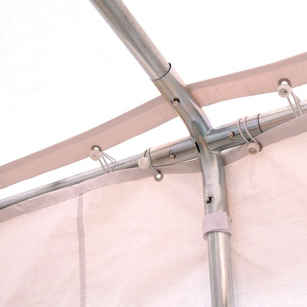 VivaGarden Gazebo da Giardino 6x4 mt Tendone per Feste in Acciaio/Tessuto con Protezione raggi UV e Tende Laterali con Finestre colore Bianco