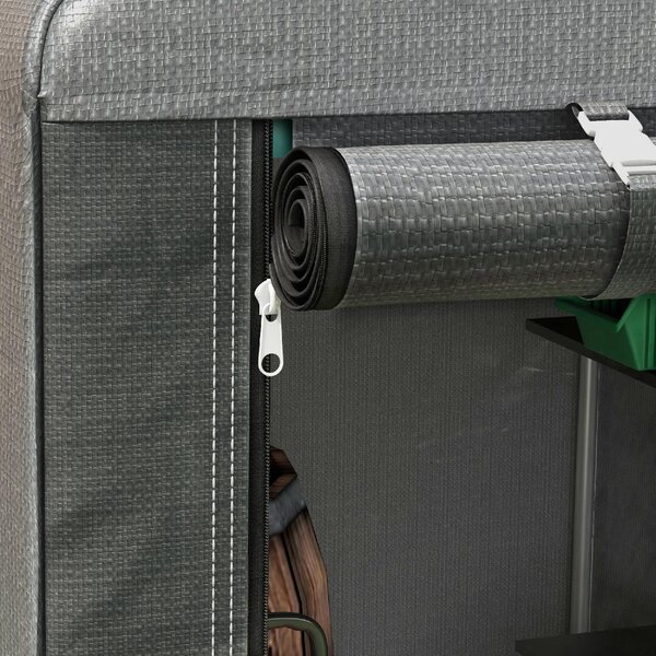 VivaGarden Gazebo da Giardino Tenda Garage Moto Bici 1,2x1,79 mt in Acciaio/Tessuto Protezione raggi UV Chiuso con Porta Avvolgibile colore Grigio 
