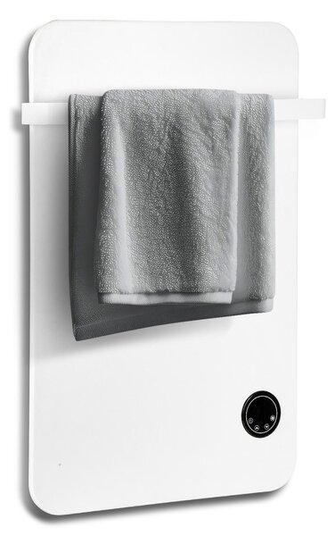 Pannello riscaldante a infrarossi ISOISL da 400W, con connessione Wi-Fi, ideale per il bagno, dotato di porta asciugamani, timer, termostato e telecomando, colore bianco