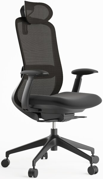 Sedia da ufficio BESSEL, plastica nera, colore nero