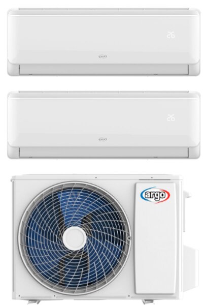Argo Climatizzatore Dual Split Inverter 9000 + 12000 Btu Condizionatore con Pompa di Calore Classe A++/A+ Wi-Fi (Unit Interna + Unit Esterna) - 3