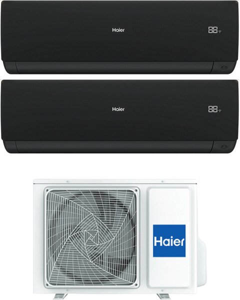 Haier Climatizzatore Dual Split Inverter 12000+12000 Btu Condizionatore con Pompa di Calore Classe A++/A+ Gas R32 Wi-Fi (Unit Interna + Unit Este